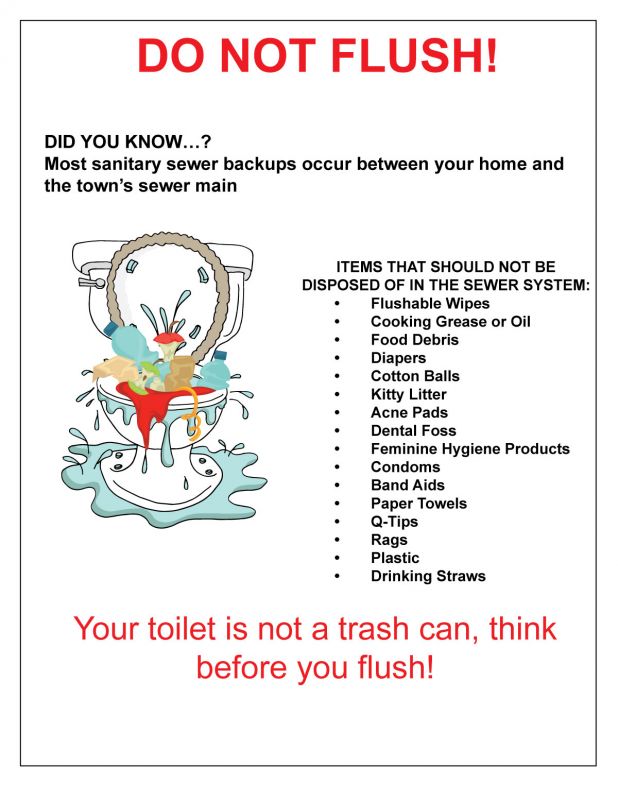 Do Not Flush Toilet Signs 